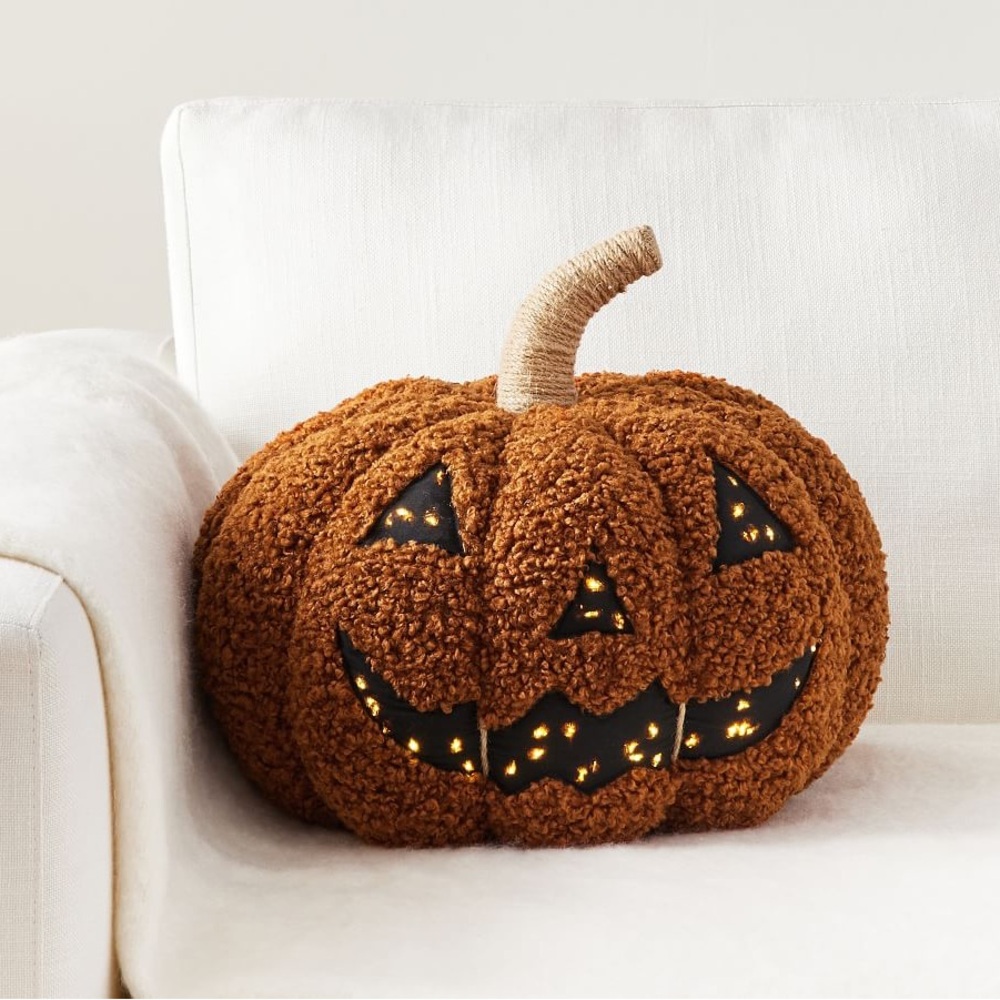 Pottery Barn Jack-O'-Lantern Pumpkin Pillow